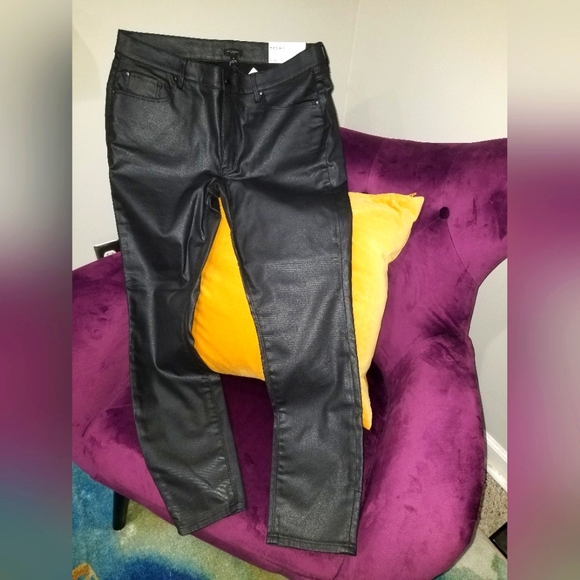 Coated Skinny Jeans - Ann Taylor Factory - Black - Stretch - Picture 1 of 6